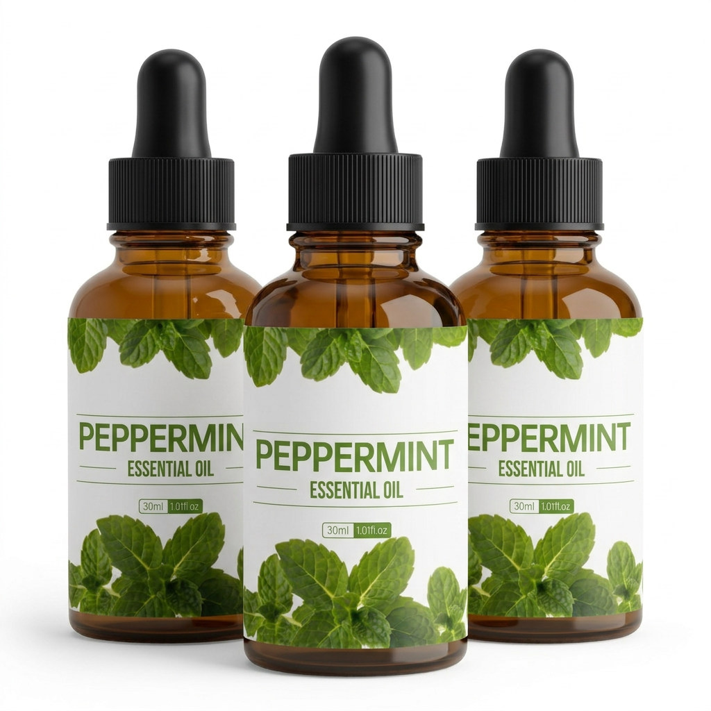 3 Bottles Oela Peppermint Oil