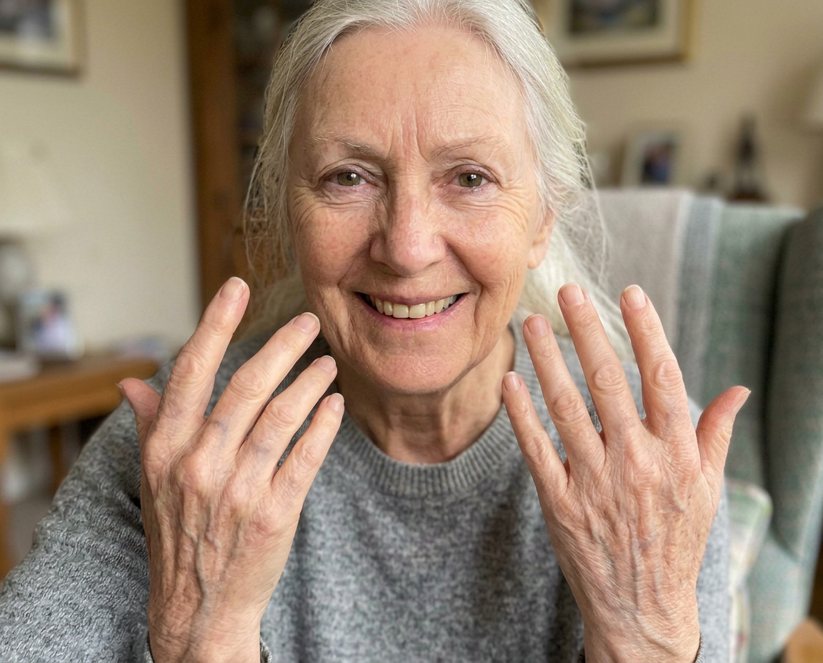 Woman showing clear hands